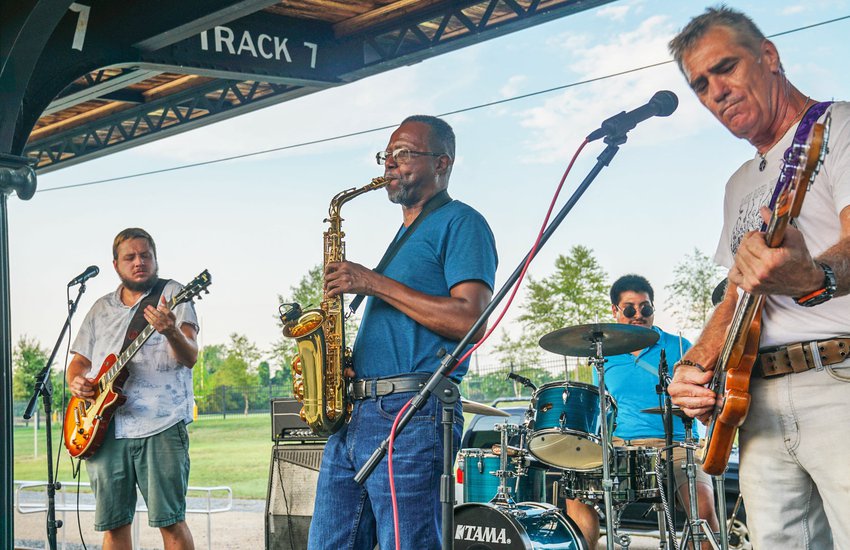 Band performing in the Garner Pavilion