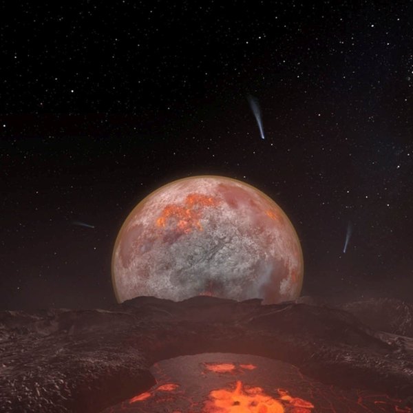 Image of planet earth when it was first forming in space