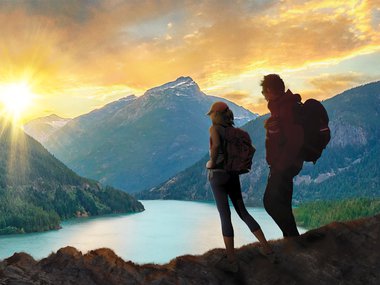 Couple hiking-poster for Into America's Wild