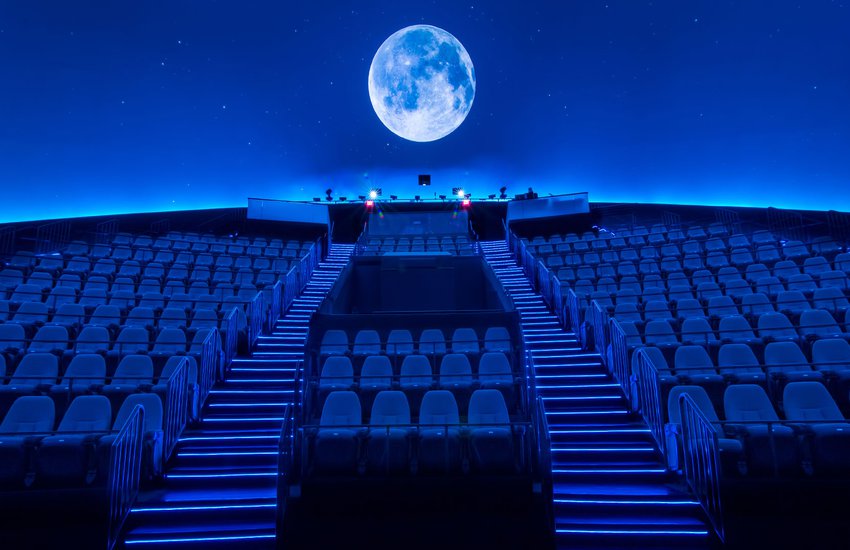 Image of Dome theater with moon by Sean Dewitt
