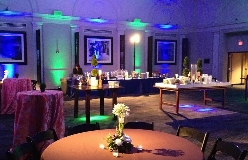 Image of Forum cocktail party at night