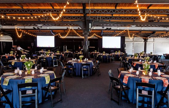 Image of Thalhimer Pavilion with decorated tables by Michael Simon