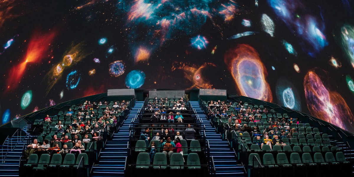 Image of group seeing astronomy show in the Dome Theater by Steven Inge Media