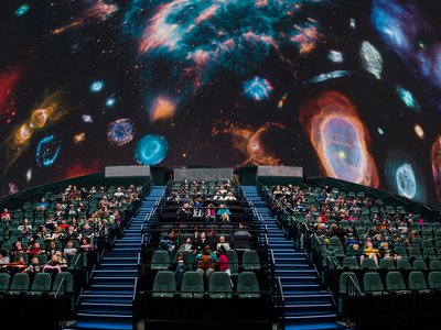 Image of group seeing astronomy show in the Dome Theater by Steven Inge Media
