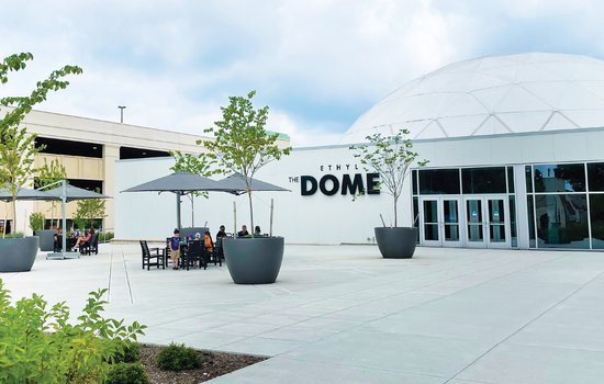 Image of guests enjoying Dome Portico on a sunny day