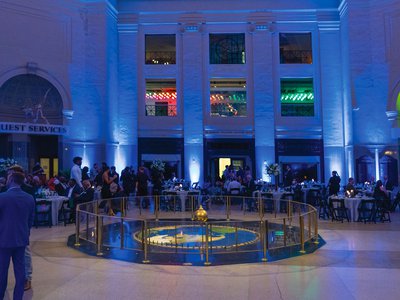 Image of party in the Rotunda at night by Josia Mendoza Photography