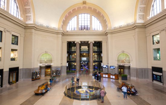 Interior image of the Rotunda during the day.