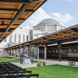 Garner Pavilion set up for a wedding ceremony.