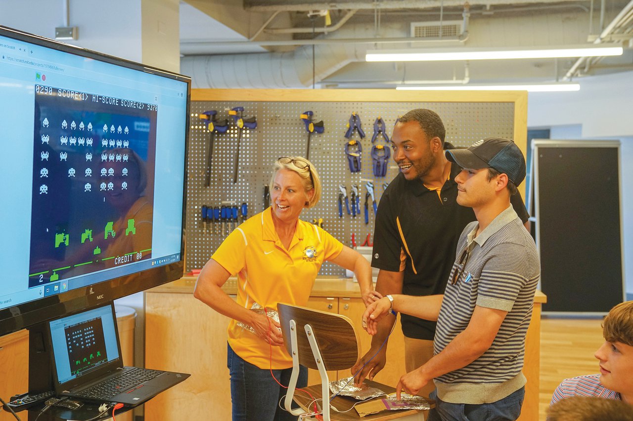 Guest playing battleship in the Forge.