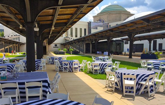 Tables setup in the Garner Pavilion