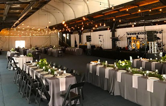 Wedding reception in the Thalhimer Pavilion by Lighting Professors