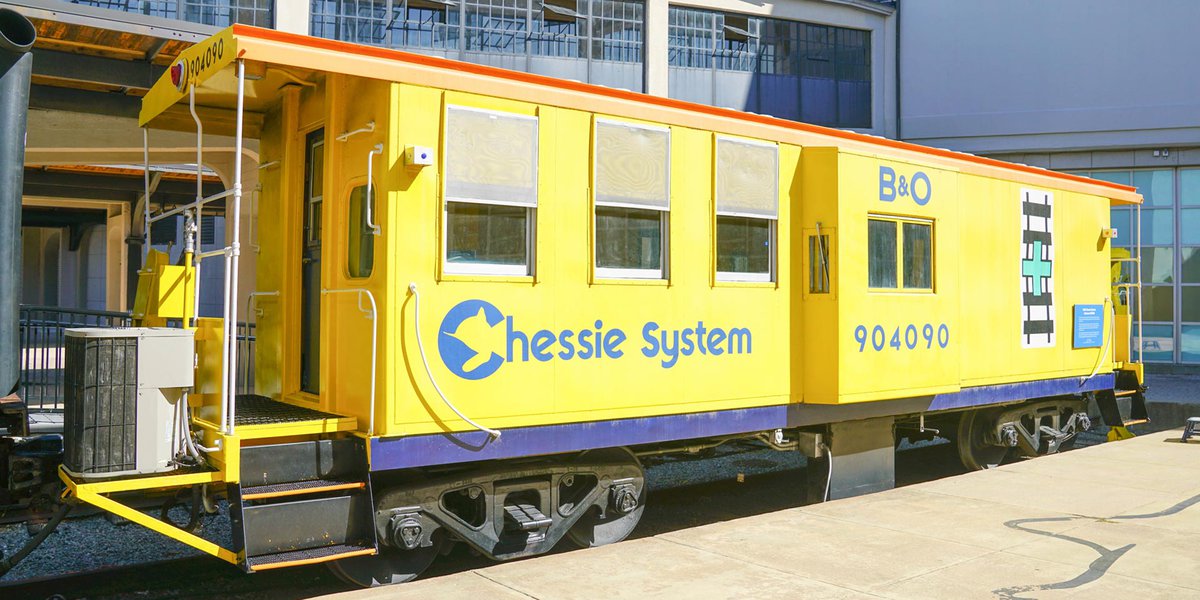 Yellow Chessie System caboose