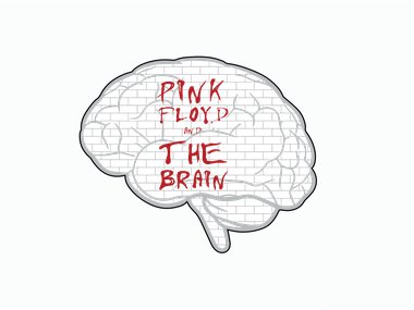 A illustration of a brain with "Pink Floyd and the Brain" written inside