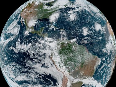 An image of Earth as taken from space.