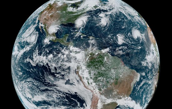 An image of Earth as taken from space.