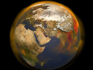 A detailed image of Earth and it's biomes from space.