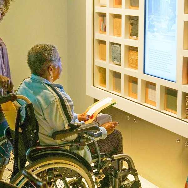 Women sitting in a wheelchair